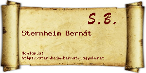 Sternheim Bernát névjegykártya